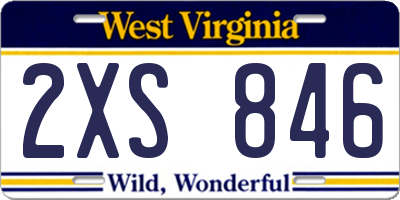 WV license plate 2XS846