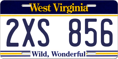 WV license plate 2XS856