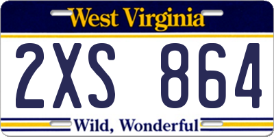 WV license plate 2XS864