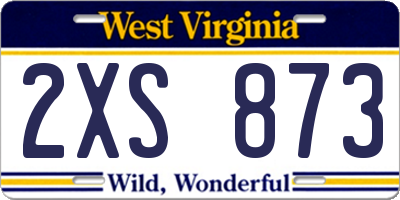 WV license plate 2XS873