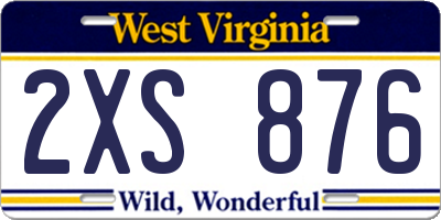 WV license plate 2XS876