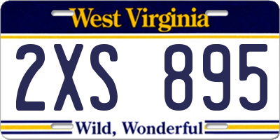 WV license plate 2XS895