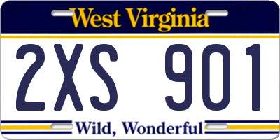 WV license plate 2XS901
