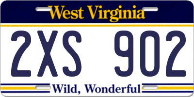 WV license plate 2XS902