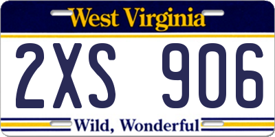 WV license plate 2XS906
