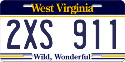 WV license plate 2XS911