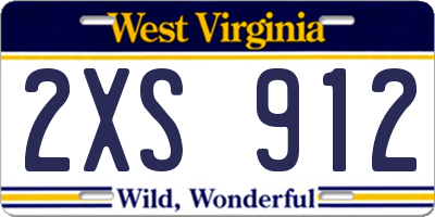 WV license plate 2XS912