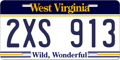WV license plate 2XS913