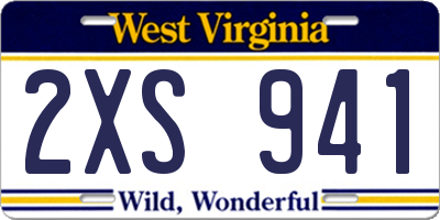 WV license plate 2XS941