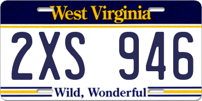 WV license plate 2XS946