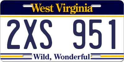 WV license plate 2XS951