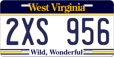 WV license plate 2XS956