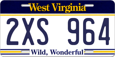 WV license plate 2XS964