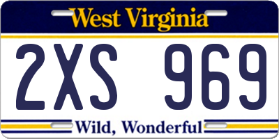 WV license plate 2XS969