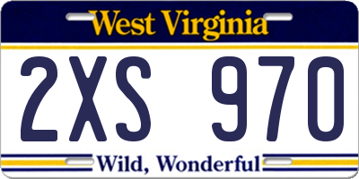 WV license plate 2XS970