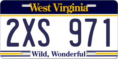 WV license plate 2XS971