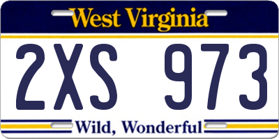 WV license plate 2XS973