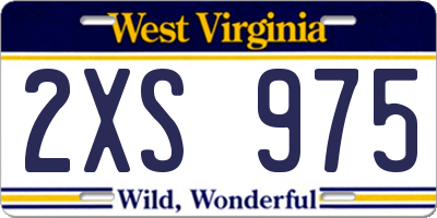 WV license plate 2XS975