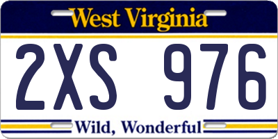 WV license plate 2XS976