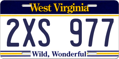 WV license plate 2XS977