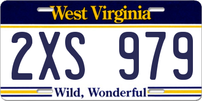 WV license plate 2XS979