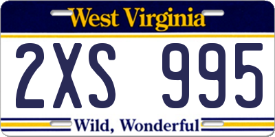 WV license plate 2XS995