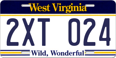 WV license plate 2XT024