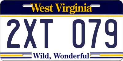 WV license plate 2XT079