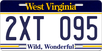 WV license plate 2XT095