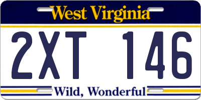WV license plate 2XT146