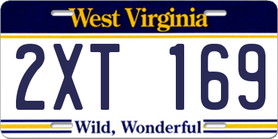 WV license plate 2XT169