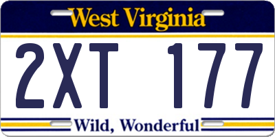 WV license plate 2XT177