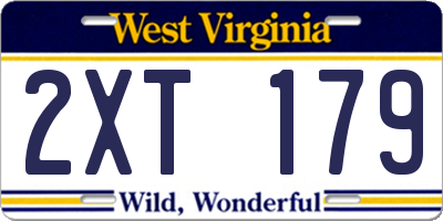 WV license plate 2XT179