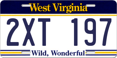 WV license plate 2XT197