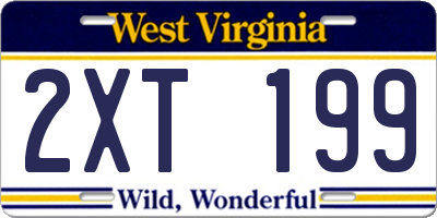 WV license plate 2XT199