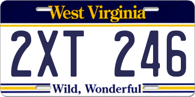 WV license plate 2XT246
