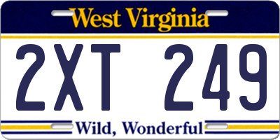 WV license plate 2XT249