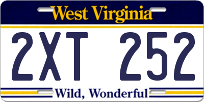 WV license plate 2XT252