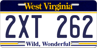 WV license plate 2XT262