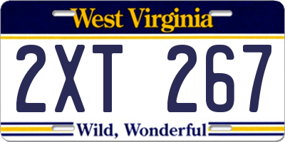 WV license plate 2XT267