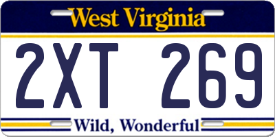 WV license plate 2XT269