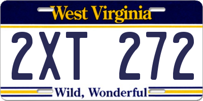 WV license plate 2XT272
