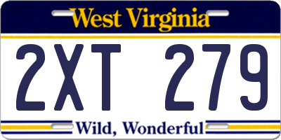 WV license plate 2XT279