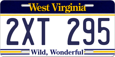 WV license plate 2XT295