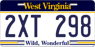 WV license plate 2XT298
