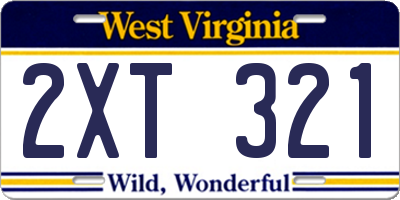 WV license plate 2XT321