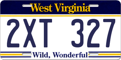 WV license plate 2XT327