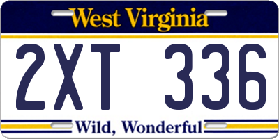 WV license plate 2XT336