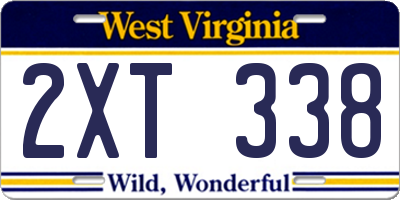 WV license plate 2XT338
