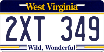 WV license plate 2XT349
